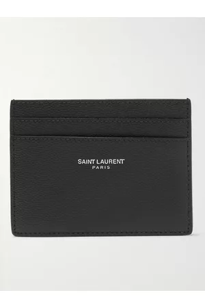 Saint Laurent Logo-Print Pebble-Grain Leather Cardholder - Men
