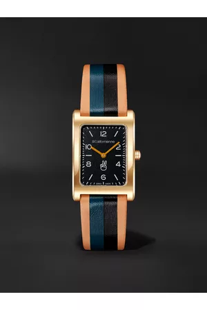 La Californienne Daybreak Automatic 24mm Gold-Plated and Leather Watch, Ref. No. DB-13 - Men