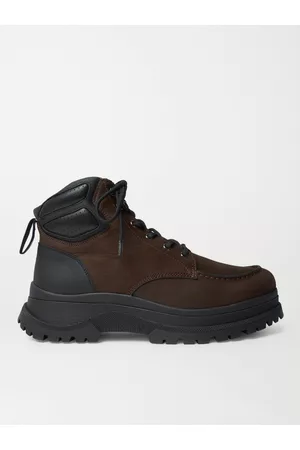 Moncler Ulderic Leather-Trimmed Shearling-Lined Nubuck Boots - Men - - EU 43