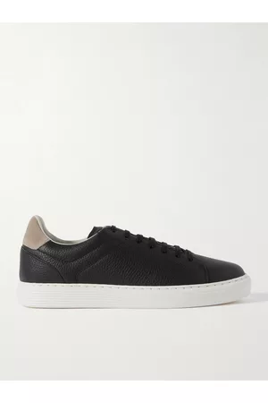Brunello Cucinelli Suede-Trimmed Full-Grain Leather Sneakers - Men - - EU 40.5