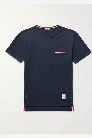 Thom Browne Slim-Fit Grosgrain-Trimmed Cotton-Jersey T-Shirt - Men - - 0
