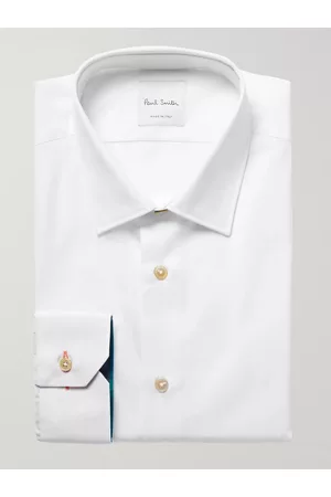 Paul Smith Slim-Fit Contrast-Cuff Cotton-Poplin Shirt - Men - - UK/US 15