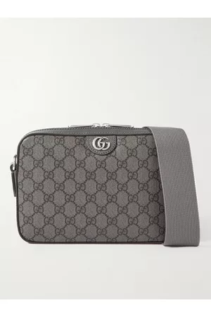 Gucci Ophidia Leather-Trimmed Monogrammed Coated-Canvas Messenger Bag - Men
