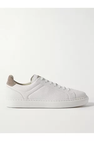 Brunello Cucinelli Suede-Trimmed Full-Grain Leather Sneakers - Men - - EU 45.5