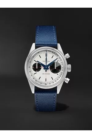 Massena LAB Uni-Racer Limited Edition Hand-Wound Chronograph 39mm Stainless Steel and Cross-Grain Leather Watch, Ref. No. UR-001 - Men