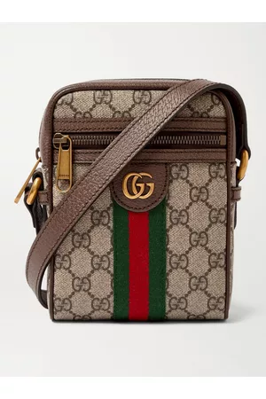 Gucci Ophidia Mini Leather-Trimmed Monogrammed Coated-Canvas Messenger Bag - Men