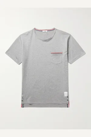 Thom Browne Slim-Fit Grosgrain-Trimmed Cotton-Jersey T-Shirt - Men - - 0