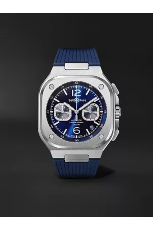 Bell & Ross BR 05 Automatic Chronograph 42mm Stainless Steel and Rubber Watch, Ref.No. BR05C-BUBU-ST/SRB - Men