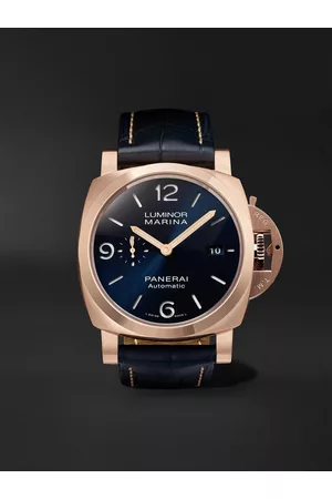 PANERAI Luminor Marina Sole Blu Automatic 44mm Goldtech and Alligator Watch, Ref. No. PAM01112 - Men