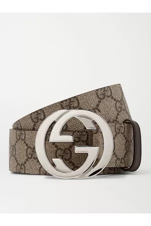 Gucci 4cm Leather-Trimmed Monogrammed Coated-Canvas Belt - Men - - EU 70