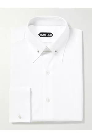 Tom Ford Slim-Fit Pinned-Collar Double-Cuff Cotton-Poplin Shirt - Men - - EU 41