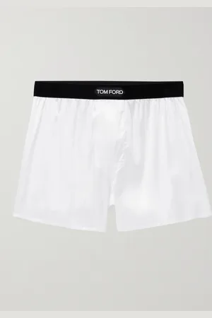 Tom Ford Velvet-Trimmed Stretch-Silk Satin Boxer Shorts - Men - - S