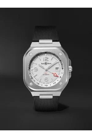 Bell & Ross BR 05 Automatic GMT 41mm Stainless Steel and Rubber Watch, Ref. No. BR05G-SI-ST/SRB BU23NOV - Men