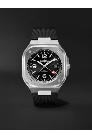 Bell & Ross BR 05 Automatic GMT 41mm Stainless Steel and Rubber Watch, Ref. No. BR05G-BL-ST/SRB - Men