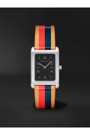 La Californienne Daybreak 24mm Steel and Striped Leather Watch, Ref. No. DB-15 - Men