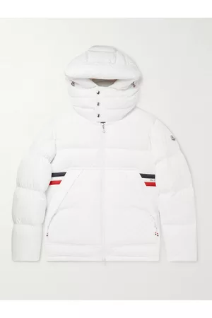Moncler Fleole Logo-Print Striped Quilted Shell Hooded Down Jacket - Men - - 1