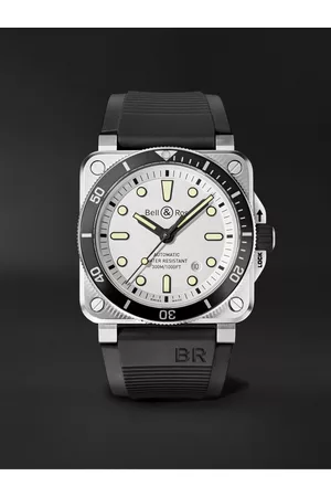 Bell & Ross BR 03-92 Diver Automatic 42mm Stainless Steel and Rubber Watch, Ref. No. BR0392-D-WH-ST/SRB - Men