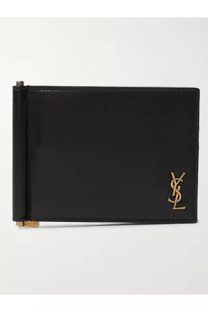 Saint Laurent Logo-Appliqu??d Leather Billfold Wallet with Money Clip - Men