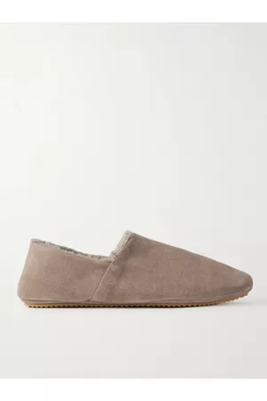 Mr P. Babouche Shearling-Lined Suede Slippers