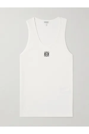 Loewe Logo-Embroidered Ribbed Stretch-Cotton Tank Top - Men - - M