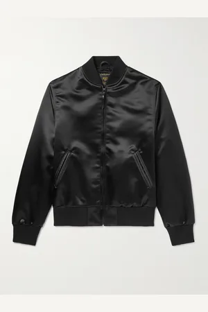 Golden Bear Sukajan Leather-Trimmed Satin Bomber Jacket - Men - - L