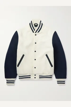 Golden Bear The Portola Leather-Trimmed Wool-Blend Varsity Jacket - Men - - XS