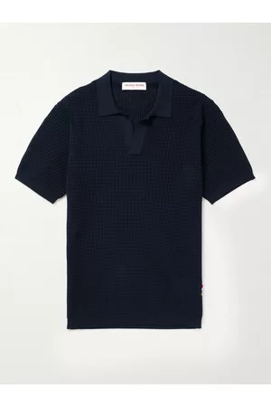 Orlebar Brown Roddy Slim-Fit Camp-Collar Pointelle-Knit Polo Shirt - Men - - S