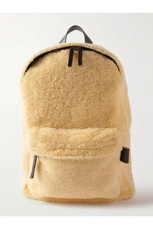 Bottega Veneta Leather-Trimmed Shearling Backpack - Men