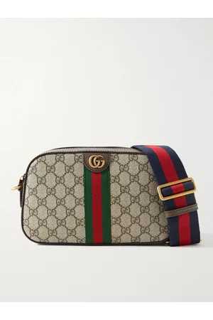 Gucci Ophidia Leather-Trimmed Monogrammed Coated-Canvas Messenger Bag - Men