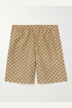 Gucci Wide-Leg Monogrammed Linen-Blend Shorts - Men - - IT 50