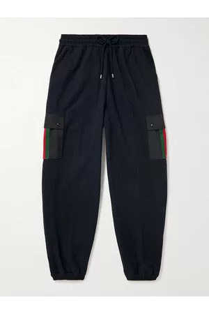 Gucci Tapered Webbing-Trimmed Jersey Sweatpants - Men - - L
