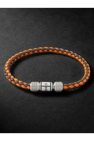 Chopard Classic Racing Woven Leather and Silver-Tone Bracelet - Men