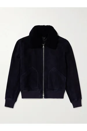 Mr P. Shearling-Trimmed Suede Bomber Jacket - Men - - S