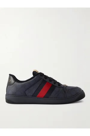Gucci Screener Leather and Webbing-Trimmed Monogrammed Canvas Sneakers - Men - - UK 6