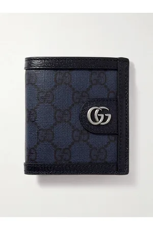 Gucci Ophidia Leather and Monogrammed Coated-Canvas Billfold Wallet - Men