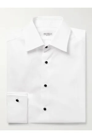 Brunello Cucinelli Cotton-Poplin Tuxedo Shirt - Men - - M