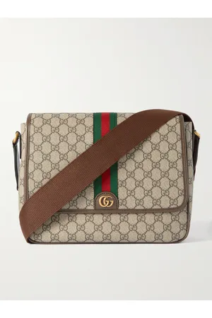 Gucci Ophidia Medium Leather-Trimmed Monogrammed Coated-Canvas Messenger Bag - Men