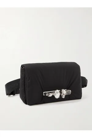 Alexander McQueen The Knuckle Embellished Leather-Trimmed Shell Messenger Bag - Men