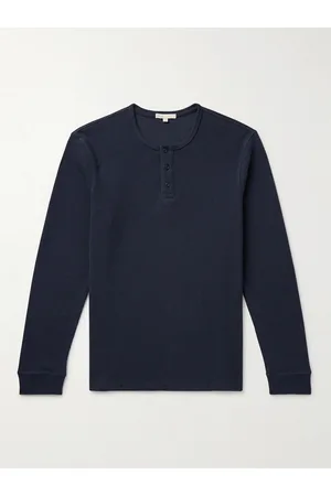 ONIA Waffle-Knit Cotton-Blend Henley T-Shirt - Men - - XXL