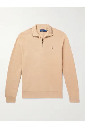 Ralph Lauren Logo-Embroidered Honeycomb-Knit Cotton Half-Zip Sweater - Men - - XL