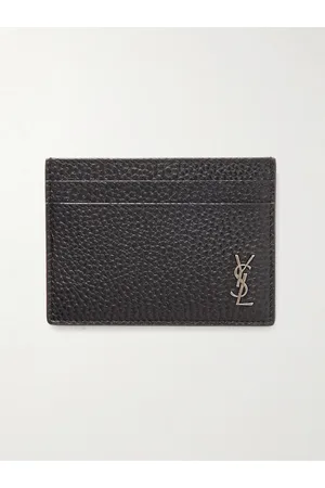 Saint Laurent Tiny Cassandre Logo-Appliqu??d Full-Grain Leather Cardholder - Men