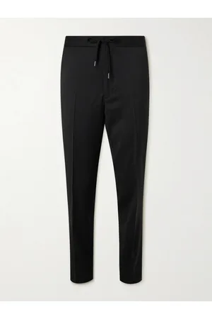 Mr P. Tapered Grosgrain-Trimmed Wool Drawstring Tuxedo Trousers - Men - - 36