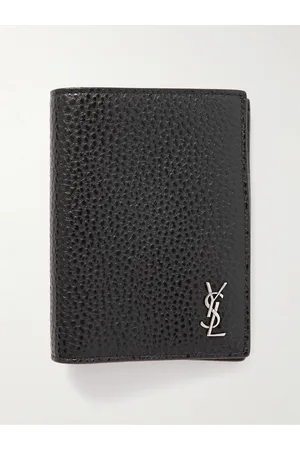 Saint Laurent Tiny Cassandre Logo-Appliqu??d Full-Grain Leather Bifold Wallet - Men