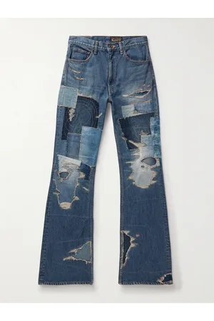 KAPITAL Crazy Dixie Flared Distressed Patchwork Jeans - Men - - UK/US 32