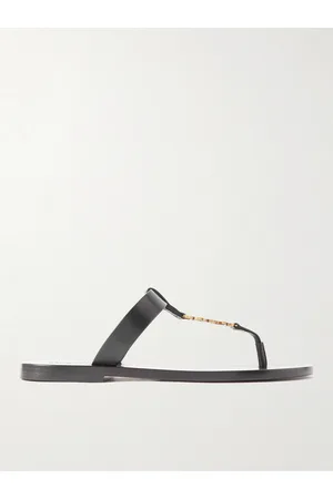 Saint Laurent Cassandre Logo-Embellished Leather Sandals - Men - - EU 45