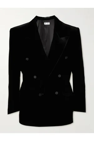 Saint Laurent Double-Breasted Velvet Suit Jacket - Men - - IT 50