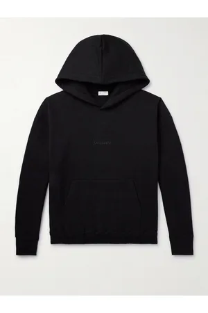 Saint Laurent Logo-Embroidered Cotton-Jersey Hoodie - Men - - XS
