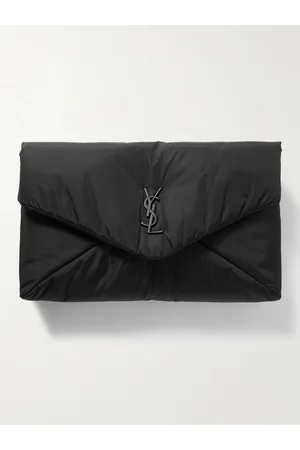 Saint Laurent Cassandre Logo-Appliqu??d Padded Shell Pouch - Men