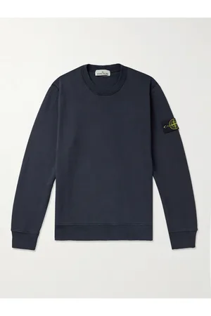 Stone Island Logo-Appliqu??d Garment-Dyed Cotton-Jersey Sweatshirt - Men - - M