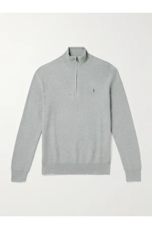 Ralph Lauren Logo-Embroidered Honeycomb-Knit Cotton Half-Zip Sweater - Men - - S
